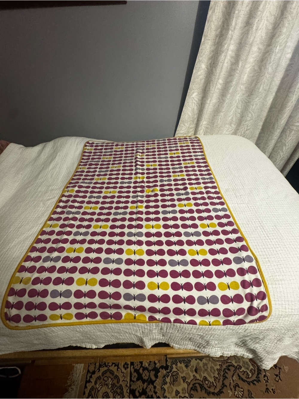 Dwell Studios Target Baby Blanket Butterfly Cotton Purple Gold Binding Beautiful